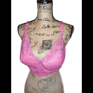 Youmita 40D Camine Rose Floral Lace Wireless Bra NWT